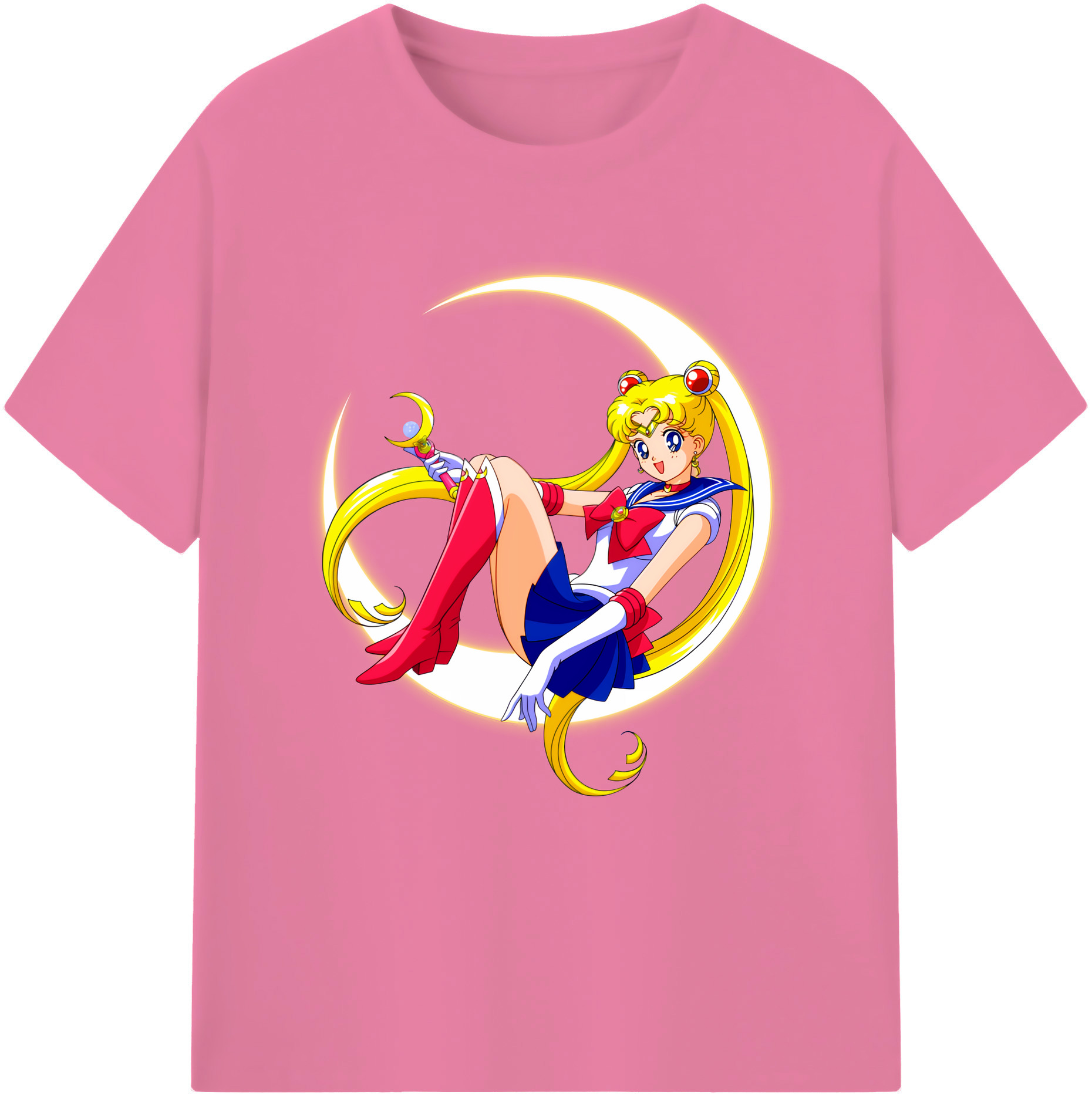 （画像用） 美少女戦士セーラームーン 月野 うさぎ つきの うさぎ Sailor Moon Tsukino Usagi 綿100％半袖Tシャツ（フロントプリント）